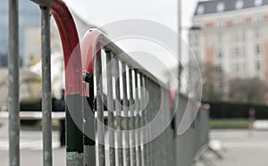 Iron fences used for protecting some spaces from intrusion.