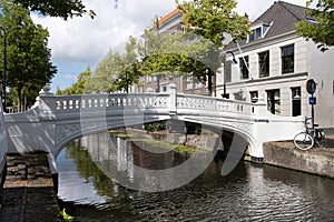 The iron foot bridge 'Visbrug' in Delft, the Netherlands