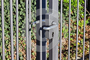 iron garden fence with lock