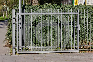 iron garden fence with lock