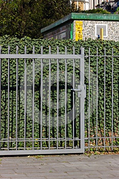 iron garden fence with lock