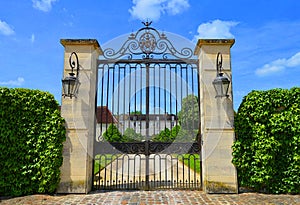 Iron gate of a castle in France