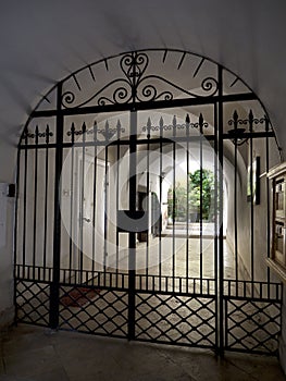 Iron gate protecting private home