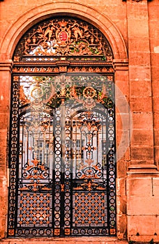 Iron gate into Rhone administrative building
