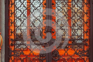 Iron gate with round handles