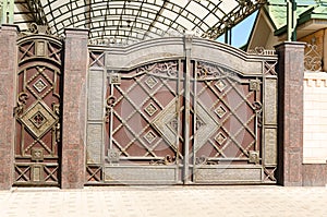 Iron gate with wicket