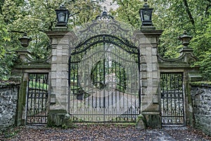 Iron gates at castle hrad Bouzov