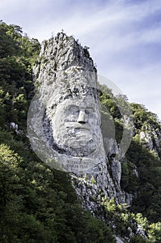 Iron Gates Natural Park, Decebal's head carved in rock