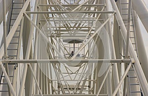 Iron girders on ferris wheel