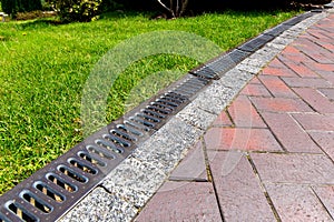 Iron grate of a drainage system.