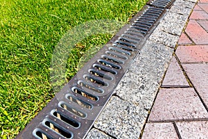 Iron grate of a drainage system for storm water.