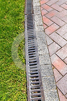 Iron grate of a drainage system for storm water.