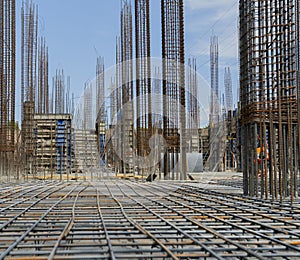 Iron grid for reinforcement of a building walls and foundation at construction site