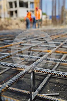 Iron grid for reinforcement of a building walls and foundation at construction site