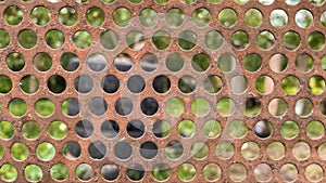 Iron Grid Texture, Iron Mesh Texture Background, Rusty Iron Grate Close-up Texture Background.