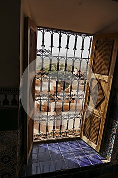 Iron grill on window of the Kasbah