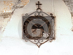iron grille on religious window