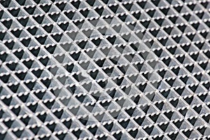 Iron gutter grates and metal vent grids as background