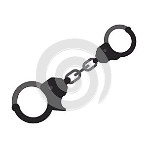 Iron handcuffs - modern flat design single isolated object