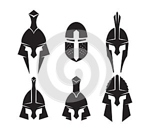 Iron helmet of the medieval knight vector icon