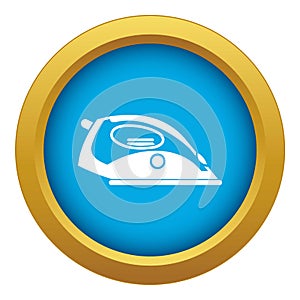 Iron icon blue vector isolated