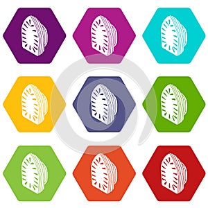 Iron icons set 9 vector