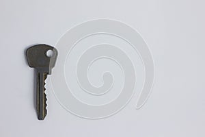 iron key from home on a white background