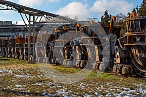 Iron ladle transfer rail car on a steelworks