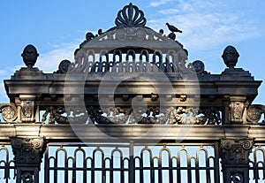 Iron lattice of an old tobacco factory in the city of Tarragona