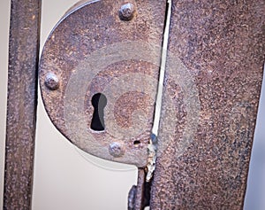 Iron lock and key hole