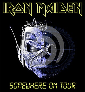 Iron Maiden 1986 Somewhere in time era vector illustration.