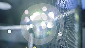 Iron mesh cage MMA. Close-up.