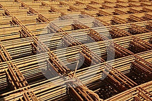 Iron mesh panels for reinforced concrete