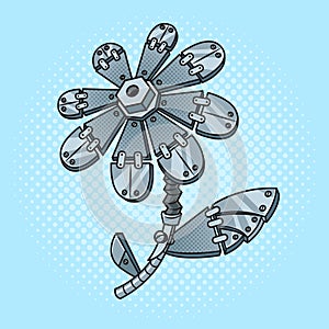 Iron metal flower pinup pop art vector