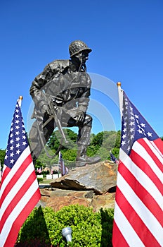 Iron Mike US Paratrooper American Flags