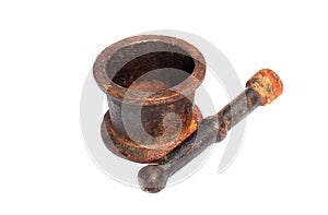 Iron mortar and pastle