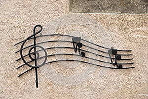 Iron music decoration