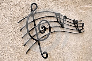 Iron music decoration