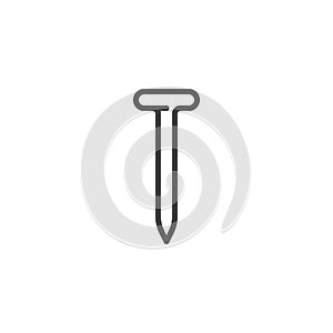 Iron nail line icon