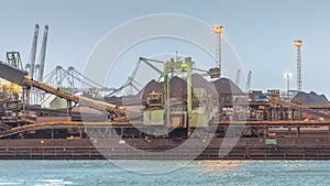 Iron ore buk transshipment facility crop photo