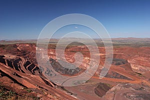 Iron ore mine pit Pilbara region Western Australia photo