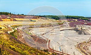 Iron ore mining in Mikhailovsky field within Kursk Magnetic Anom