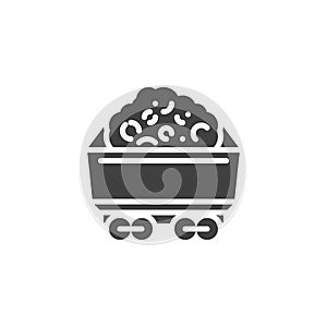 Iron ore mining vector icon