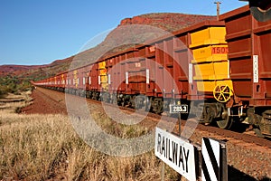 Iron Ore Train with Hundreds of Carriages photo