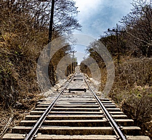 Iron path in the mountain