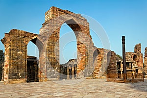 The Iron Pillar in the Qutb complex, Delhi, India