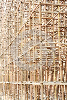 The iron pole scaffolds