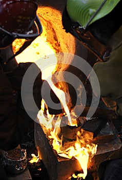 Iron Pour - Mold on Fire