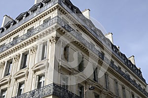 Iron raillings on Paris building