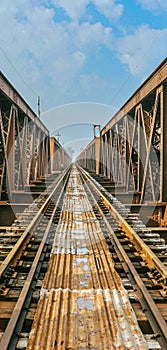 Iron Railway Bridge over River Jhelum Khushab by mraqibfotography